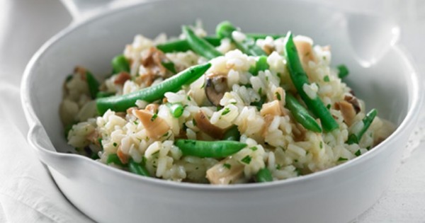 Green Bean and Mushroom Risotto