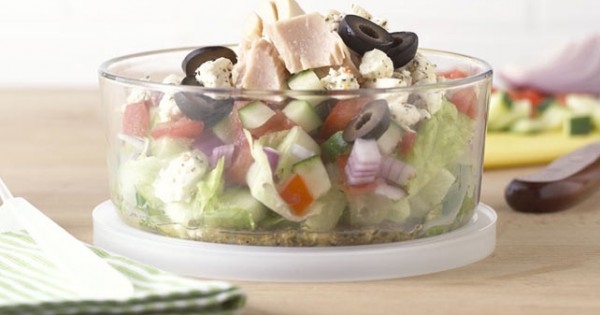 Tuna-Topped Chopped Salad-to-Go