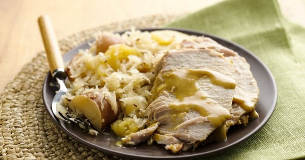 Slow-Cooker Pork Roast and Sauerkraut Dinner